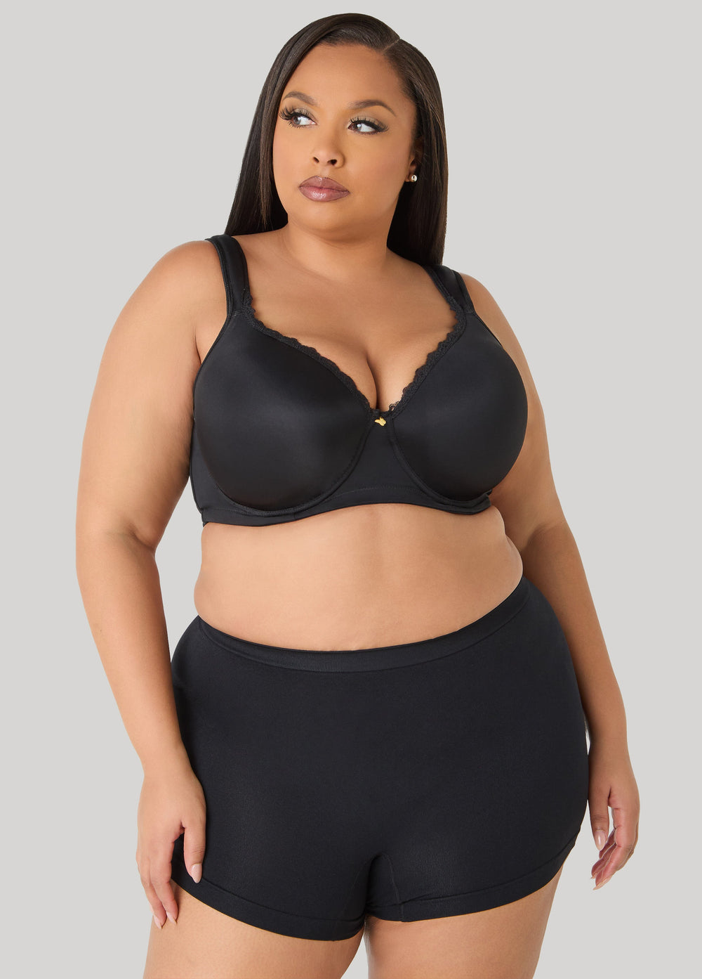 Seamless High Waist Boyshorts Black | Ashley Stewart