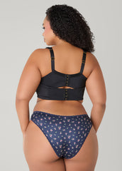 Lace Trimmed 3 Pack Bikini Panties Navy | Ashley Stewart