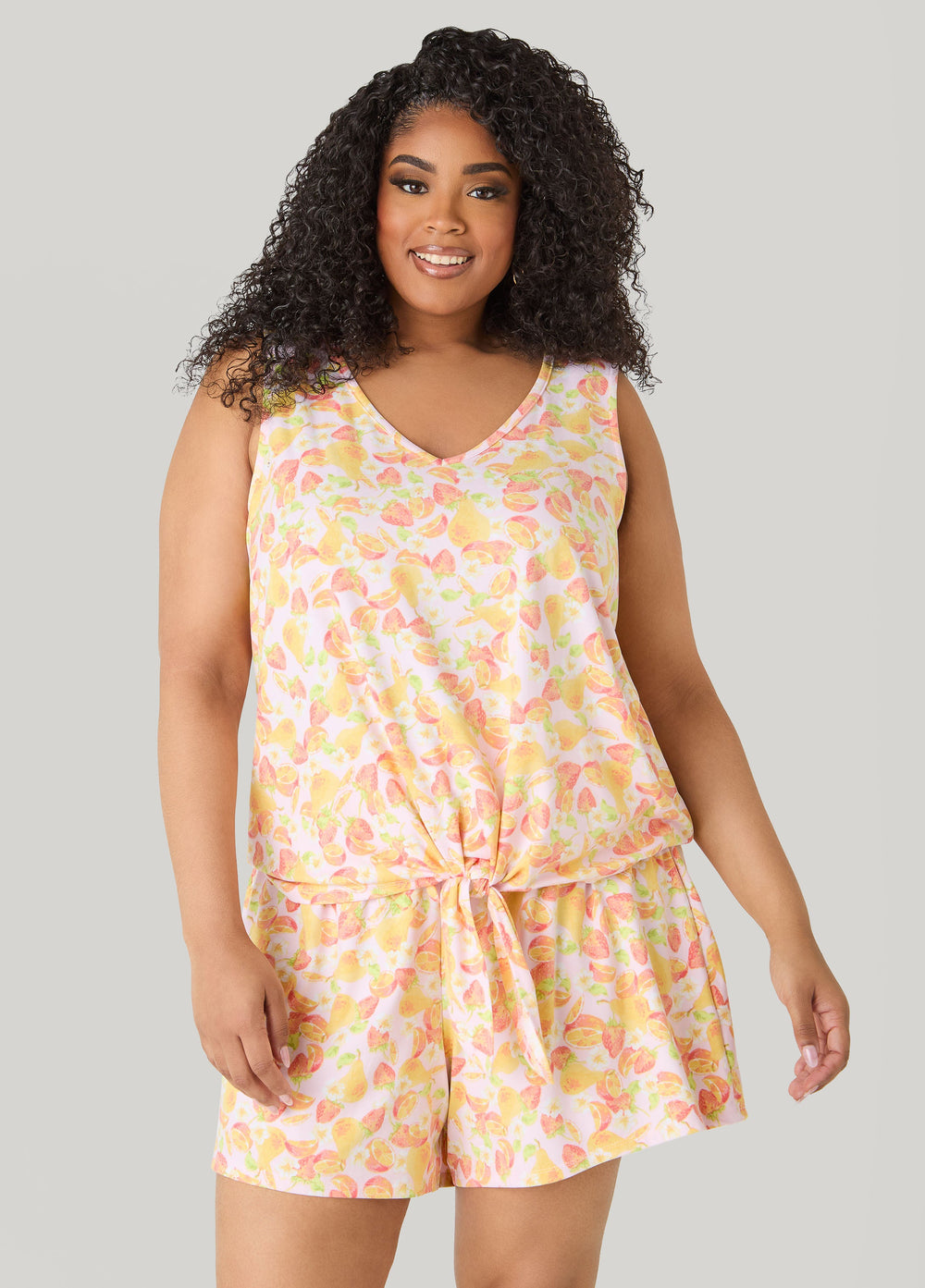 Moon To Noon Fruit Print Short Set Multi | Ashley Stewart