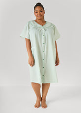 Moon To Noon Gingham Sleep Dress Green | Ashley Stewart