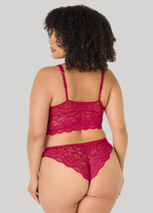 Lace Bralette Two Piece Set Plum | Ashley Stewart