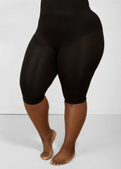 Plus Size High Waist Shaping Control Capri Black | Ashley Stewart