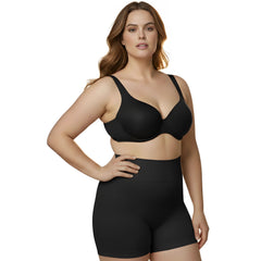 InstantFigure High Waist Compression Shorts Black | Ashley Stewart