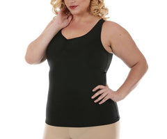 InstantFigure Shirred Shapewear Tank Black | Ashley Stewart