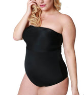 InstantFigure Bandeau Shapewear Bodysuit Black | Ashley Stewart