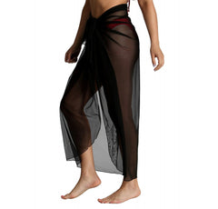 InstantFigure Long Mesh Cover Up Sarong Black | Ashley Stewart