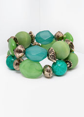 Textured Beaded Bracelet Set Multi | Ashley Stewart