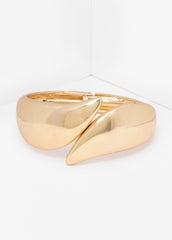 Gold Tone Hinged Cuff Gold | Ashley Stewart