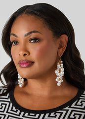 Cluster Faux Pearl Earrings Pearl | Ashley Stewart