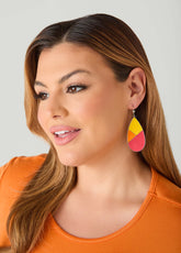 Colorblocked Teardrop Earrings Multi | Ashley Stewart