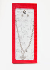 Crystal Cross Necklace Box Set Silver | Ashley Stewart