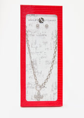 Crystal Cross Necklace Box Set Silver | Ashley Stewart