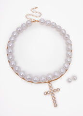 Layered Cross Necklace Set Gold | Ashley Stewart