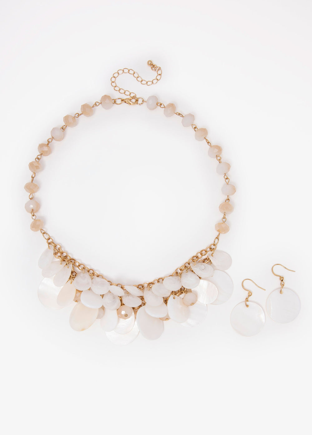 Faux Mother Of Pearl Necklace Set White | Ashley Stewart