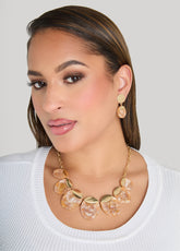 Marbled Stone Necklace Set Gold | Ashley Stewart