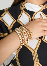 Heart And Cross Stretch Bracelets Gold | Ashley Stewart