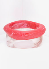 Marbled Bangle Set Calypso Coral | Ashley Stewart