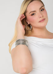 Set Of 13 Silver Tone Bangles Silver | Ashley Stewart
