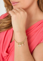 Heart Charm Bracelet Gold | Ashley Stewart