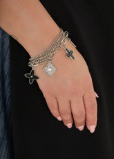 Layered Charm Bracelet Silver | Ashley Stewart