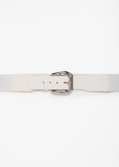 Hammered Buckle Stretch Belt White | Ashley Stewart
