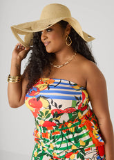 Metallic Cutout Straw Hat Natural | Ashley Stewart