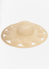 Metallic Cutout Straw Hat Natural | Ashley Stewart