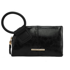 Simone Textured Wristlet Charcoal Grey | Ashley Stewart