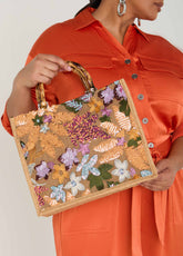 Floral Embellished Canvas Tote Multi | Ashley Stewart