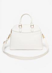 Textured Top Handle Satchel White | Ashley Stewart