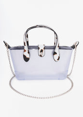 Cow Print Trimmed Clear Bag Clear | Ashley Stewart
