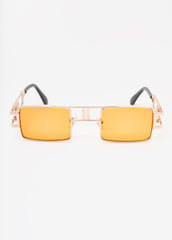 Rectangle Frame Tinted Sunglasses Orange | Ashley Stewart