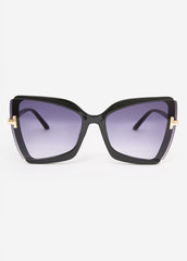 Tinted Square Frame Sunglasses Black | Ashley Stewart
