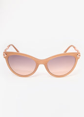 Chain Trimmed Cat Eye Sunglasses Nude | Ashley Stewart
