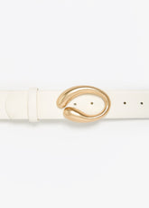 Sculpted Buckled Waist Belt White | Ashley Stewart