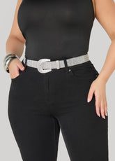 Crystal Waist Belt Silver | Ashley Stewart