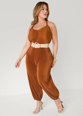 Sculpted Buckle Faux Leather Belt Caramel | Ashley Stewart