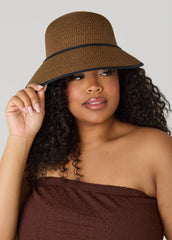 Woven Framer Hat Natural | Ashley Stewart