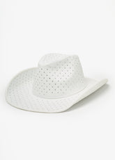 Crystal Denim Cowboy Hat White | Ashley Stewart