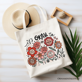 Its Okay Canvas Tote Bag White | Ashley Stewart