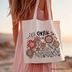 Its Okay Canvas Tote Bag White | Ashley Stewart