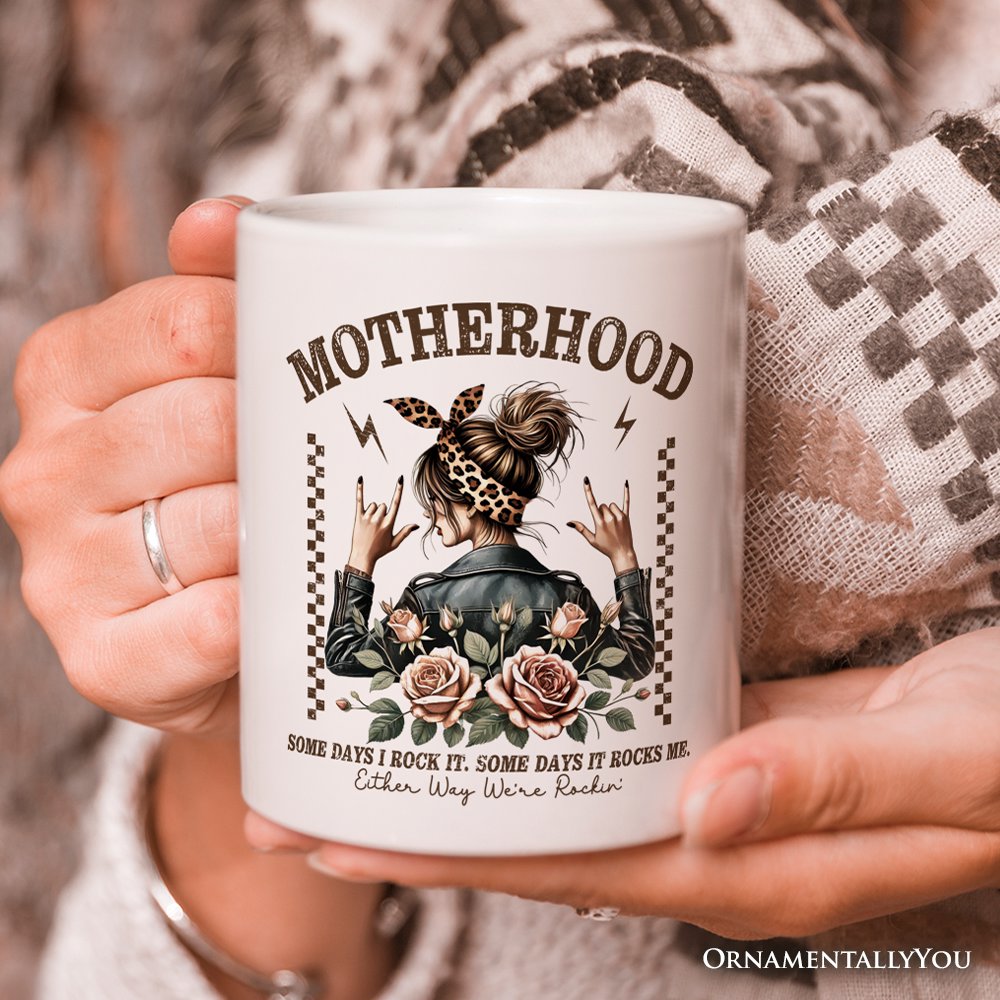 Motherhood Rocks Mug White | Ashley Stewart