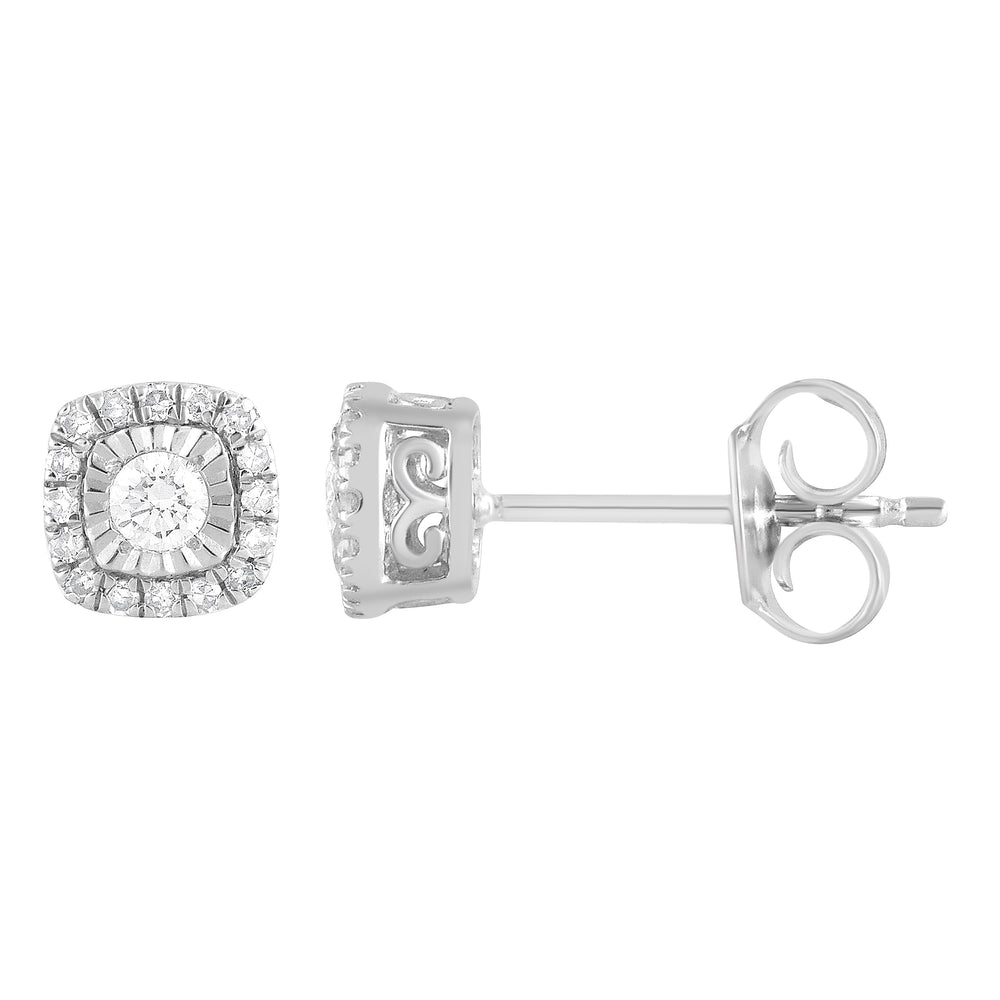 0.20 Carat Halo Lab Grown Diamond Stud Earrings White | Ashley Stewart