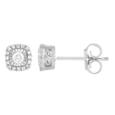 0.20 Carat Halo Lab Grown Diamond Stud Earrings White | Ashley Stewart