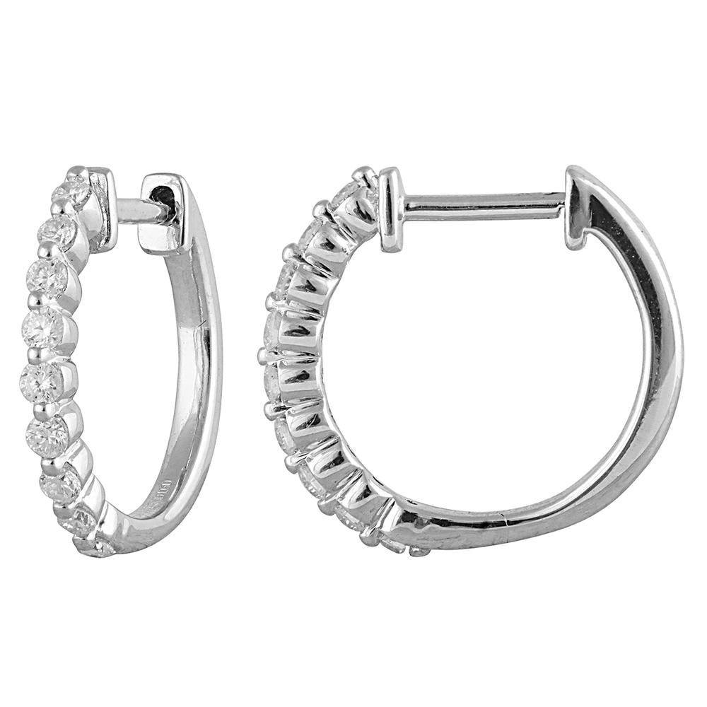 0.25 Carat Lab Grown Single Row Diamond Hoop Earrings Yellow | Ashley Stewart