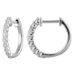 0.25 Carat Lab Grown Single Row Diamond Hoop Earrings Yellow | Ashley Stewart