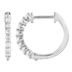 0.25 Carat Lab Grown Single Row Diamond Hoop Earrings Yellow | Ashley Stewart
