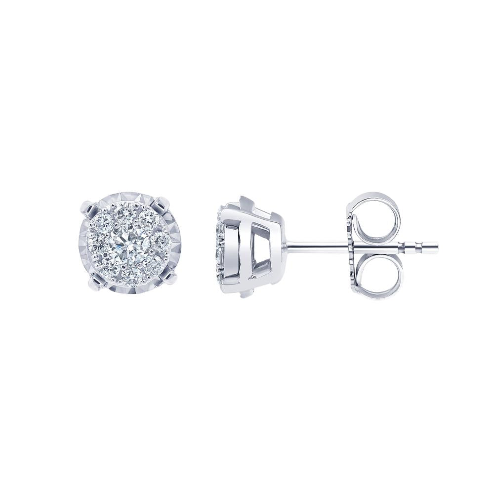 0.50 Carat Cluster Lab Grown Diamond Earrings | Ashley Stewart