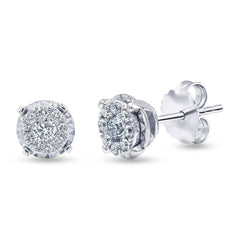 0.50 Carat Cluster Lab Grown Diamond Earrings | Ashley Stewart