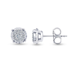 0.50 Carat Cluster Lab Grown Diamond Earrings | Ashley Stewart